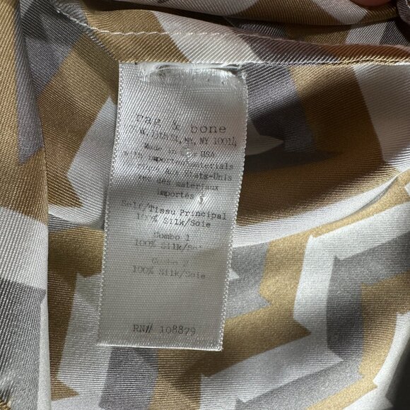 Rag & Bone Top Womens Medium Sleeveless Blouse Silk Print Zip Back Neck - Picture 5 of 7